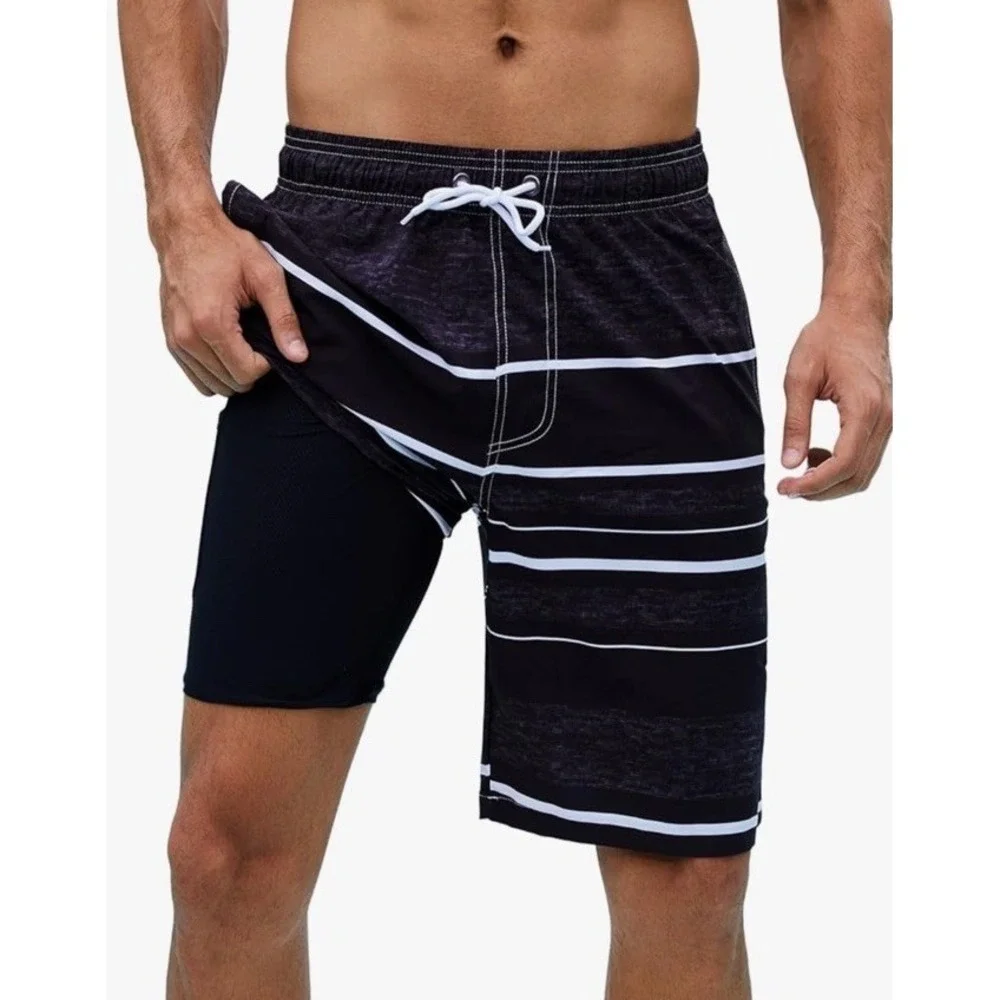 Arcweg Mens Swimming Trunks 2 in 1 with Boxer Liner 5.5